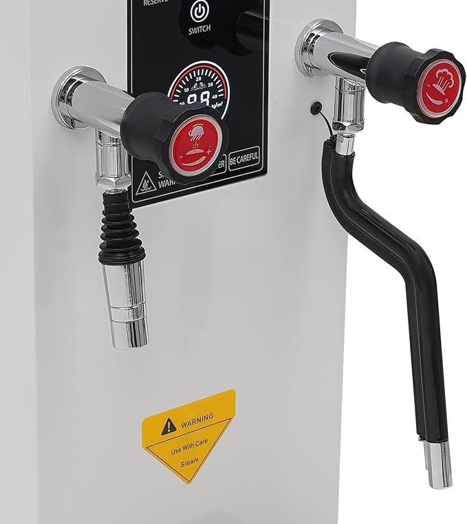 Commercial Milk Frother Automatic Steam Boiler Water Frothing Machine Electric Milk Foam Machine with LED Display 24H Timing Function for Coffee Tea Dessert Shop (12L-White)