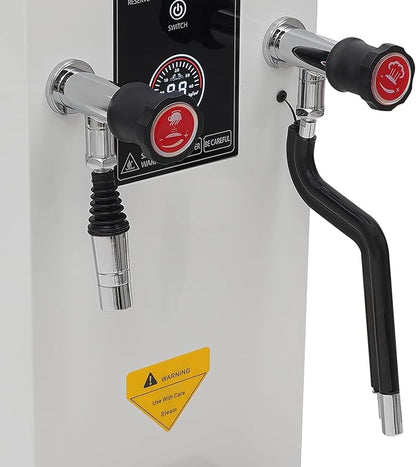 Commercial Milk Frother Automatic Steam Boiler Water Frothing Machine Electric Milk Foam Machine with LED Display 24H Timing Function for Coffee Tea Dessert Shop (12L-White)