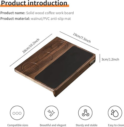 Bincoo Wooden Corner Coffee Tamper Mat,Espresso Tamper Station,Suit for 51-58mm Coffee Tamper Holder Pad for Baristas Protect Your Worktop(Wood 3 hole)