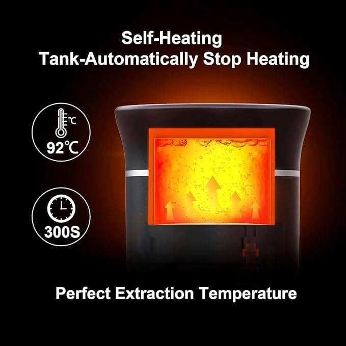 Portable Electric Espresso Machine - Self-Heating Travel Coffee Maker with USB-C, Compatible with Ground Coffee, NES & DG Capsules | Ideal for Camping, Car, Office, & Hiking