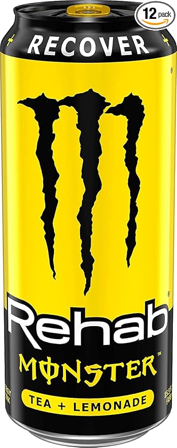 Monster Rehab Energy Drink, Tea Plus Lemonade, (Pack of 12)