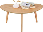 Load image into Gallery viewer, FIRMINANA Small Oval Coffee Table Mid Century Modern for Living Room Center Minimalist Display Coffe Table,Nature Wood,18.9" D x 33.47" W 15.75" H