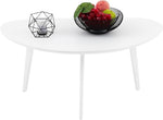 Load image into Gallery viewer, FIRMINANA Small White Oval Coffee Table for Small Space,Simple Modern Table for Apartment or Livingroom Corner,White,18.9" D x 33.47" W x 15.75" H