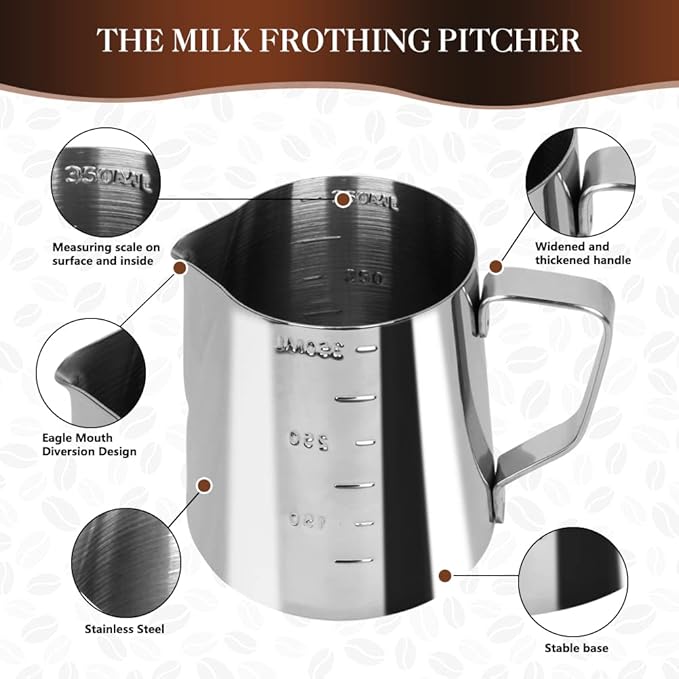 Y-Step 23 PCS Coffee Tamper Set, Espresso Accessories Kit Barista Kit, with Espresso Tamper 51mm, Coffee Stirrer, Frothing Pitcher, Tamper Mat, Latte Art Pen, Sandalwood Tamper for Espresso Machine