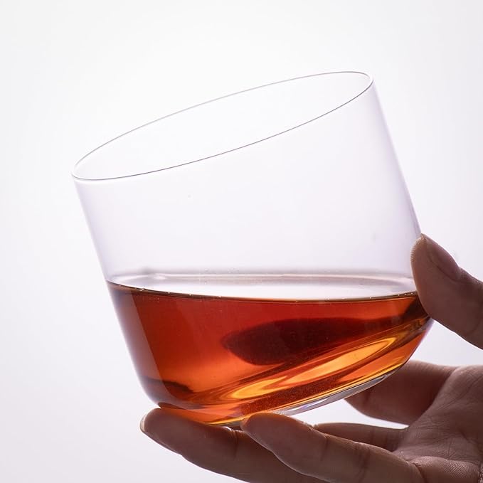 KAMMAK Large Thick Glass Tumbler, 11.12 oz (330 ml) Heavy Duty Cup with Delicate Rim & Stable Base, Seamless Modern Design for Beer, Juice, Iced Coffee & Daily Drinking