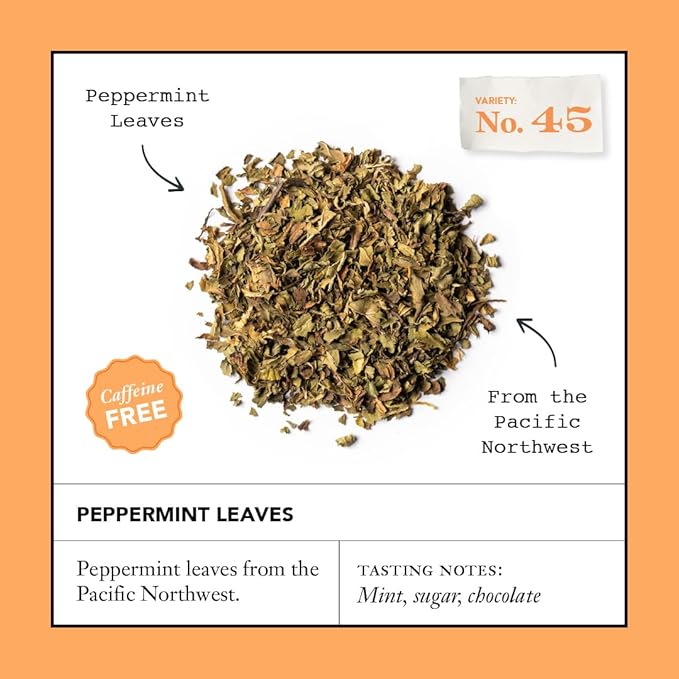 Steven Smith Teamaker Peppermint Leaves No. 45, Herbal Tea, Caffeine-Free, Sugar-Free, Sustainably Grown, Tea Bags, 36 Sachets, 0.78oz each
