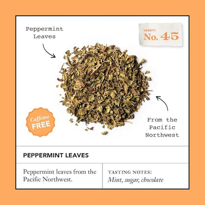 Steven Smith Teamaker Peppermint Leaves No. 45, Herbal Tea, Caffeine-Free, Sugar-Free, Sustainably Grown, Tea Bags, 15 Sachets, 0.78oz each