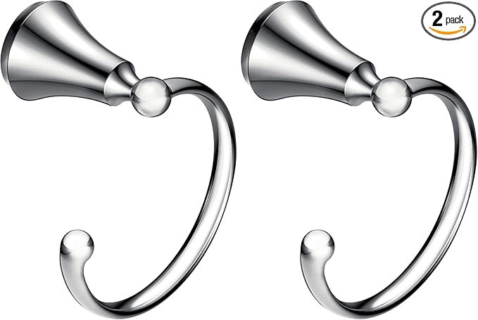 Moen YB5286CH Wynford Bathroom Hand -Towel Ring, Chrome (Pack of 2)