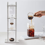 Load image into Gallery viewer, Cold Brew Drip Coffee Maker, 2500ml/84.54oz Ice Coffee Brewer Machine Dripper Pot Cold-Drip Coffee Tower with Glass Container Wood Stand for Home Office