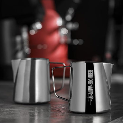 MHW-3BOMBER Espresso Steaming Pitcher Milk Frothing Pitcher Stainless Steel Milk Coffee Cappuccino Latte Art Barista Cup 20oz/600ml (Glossy) P5003S-OS