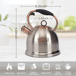 Load image into Gallery viewer, Whistling Stovetop Tea Kettle Food Grade Stainless Steel, Hot Water Fast to Boil for Stove Top-3.0Q