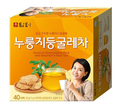 Damtuh Korean Roasted Rice & Solomon’s Seal Tea – Traditional Herbal Tea - Caffeine-Free, Sugar-Free, Non-Caloric, 40 Tea Bags (1.5g each)