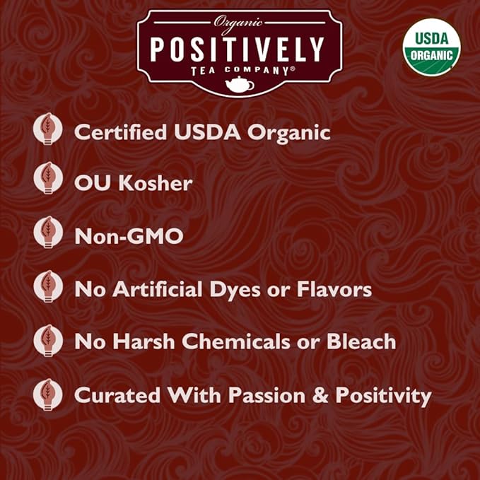 Organic Positively Tea Company, Red Christmas Rooibos Tea Bags, 20 Count