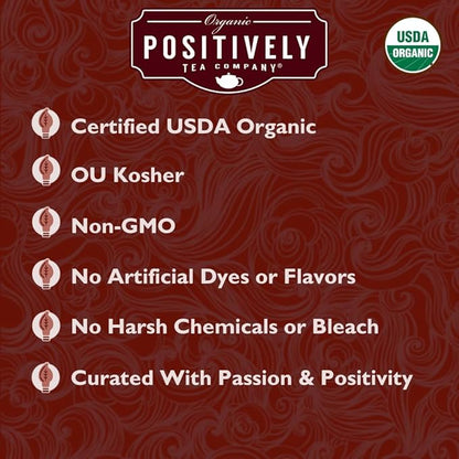 Organic Positively Tea Company, Red Christmas Rooibos Tea Bags, 20 Count