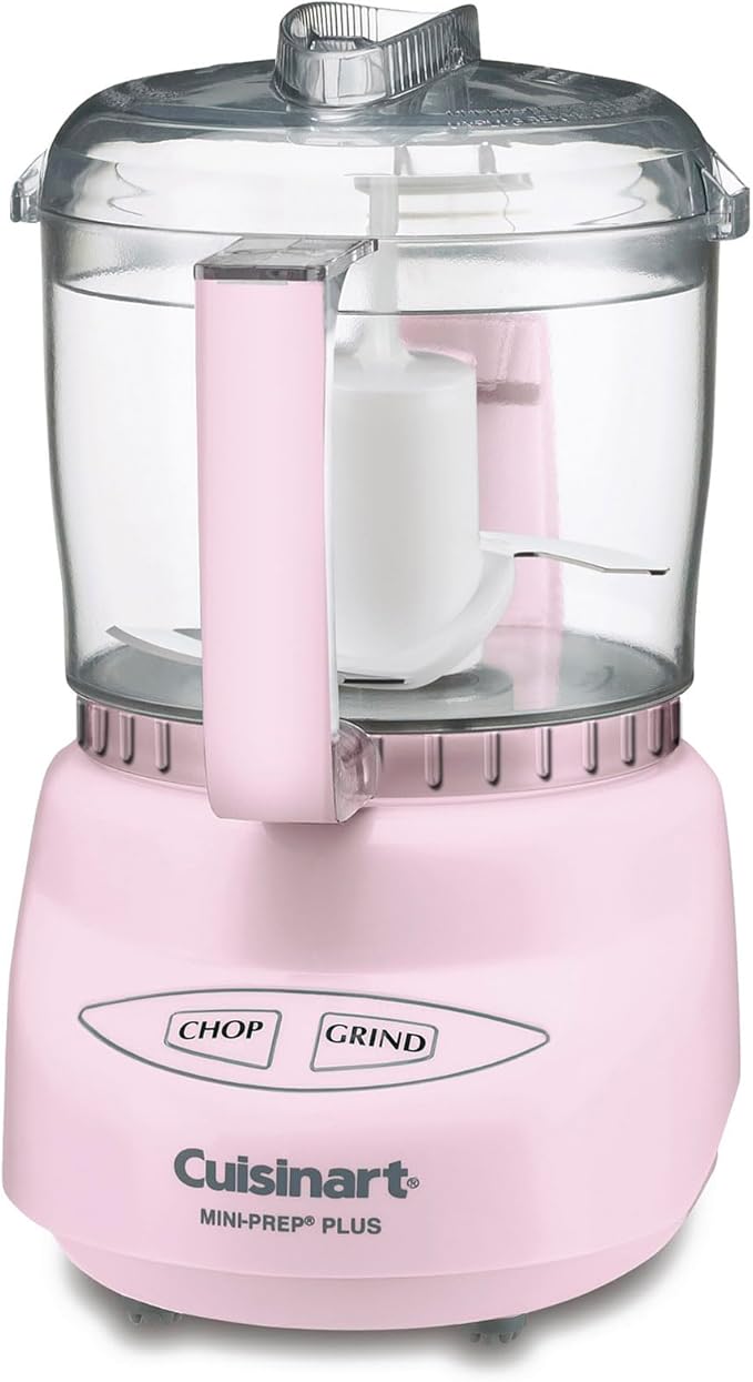 Cuisinart Mini-Prep Plus Food Processor, 24-Ounce Mini Food Processor to Chop Herbs, Vegetables, and Hard Cheese, 24-Ounce Work Bowl, Reversible Stainless Steel Blade, DLC-2APK, Pink