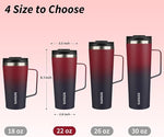 Load image into Gallery viewer, BJPKPK Insulated Tumbler with Handle, 22oz Insulated Tumblers with Lid and Straw, Stainless Steel Metal Water Bottles, Coffee Travel Mugs, Cups, Charming Red