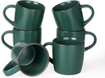 Load image into Gallery viewer, famiware Mercury Coffee Mugs 13 oz, Coffee Mugs Set of 6 with Handle, Cups for Latte, Hot Tea, Cappuccino, Mocha, Cocoa, Dark Green