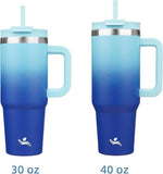 Load image into Gallery viewer, 40 oz Tumbler with Handle and 2 Straws,2 in 1 Lid Insulated Water Bottle Stainless Steel Travel Coffee Mug,Sky
