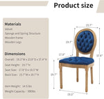 Load image into Gallery viewer, Vintage French Country Dining Room Chairs Set of 8, Velvet Dining Chairs with Solid Wood Legs, Blue Upholstered Dining Chair, Sillas para Comedor, Kitchen &amp; Dining Room Chair (Blue, Velvet, 8Pcs)