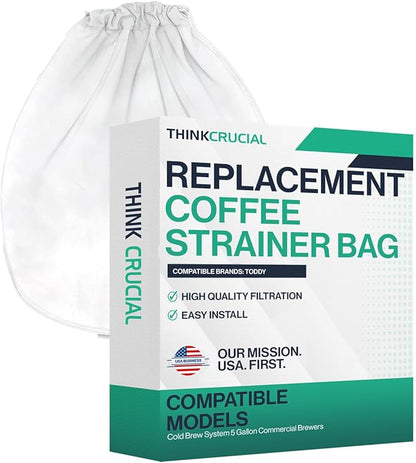 Think Crucial Replacement Strainer Bag Compatible With Toddy« Cold Brew System 5 Gallon Commercial Brewers, Washable & Reusable (1 Pack)