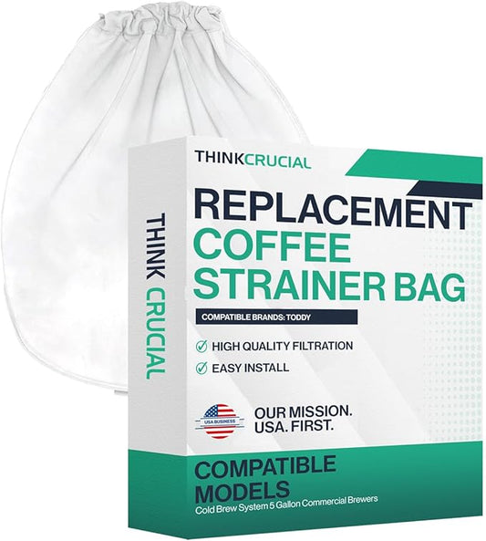 Think Crucial Replacement Strainer Bag Compatible With Toddy« Cold Brew System 5 Gallon Commercial Brewers, Washable & Reusable (1 Pack)