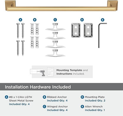 Amerock BH36023CZ | Champagne Bronze Towel Bar | 18 in (457 mm) Towel Rack | Mulholland | Bathroom Towel Holder | Bathroom Hardware | Bath Accessories