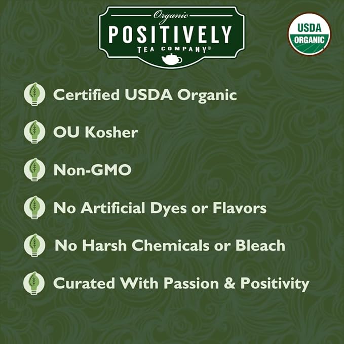 Organic Positively Tea Company, Jasmine Green Tea Bags, 20 Count
