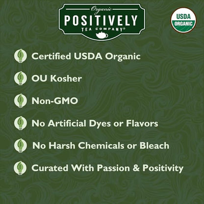 Organic Positively Tea Company, Strawberries and Cream Green Tea Bags, 20 Count
