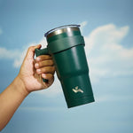 Load image into Gallery viewer, 20 oz Tumbler with Handle and 2 Straw 2 Lid, Insulated Water Bottle Stainless Steel Vacuum Cup Reusable Travel Mug,Army Green