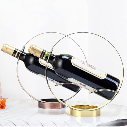Metal Single Tabletop Wine Rack – Freestanding Countertop Decorative Wine Bottle Holder, Unique Wine Gifts and Accessories for Wine Lovers (2PCS Oil Rubbed Bronze)