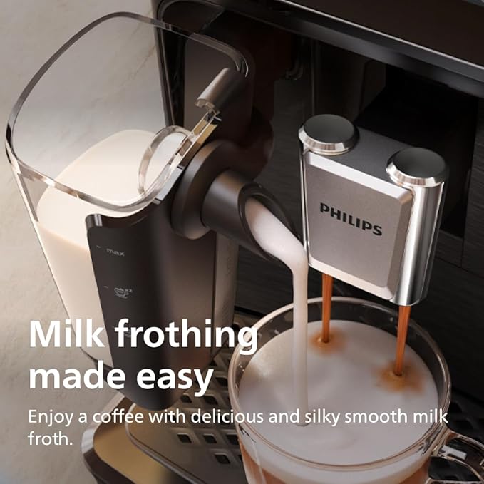 Philips Series 2300 Fully Automatic Espresso Machine - 4 Hot Drinks, Fast Clean, 40% Quieter SilentBrew, Aquaclean Filter, Matte Black (EP2330/10)