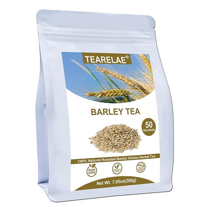 TEARELAE - Barley Bags - 4g x 50 Count - 100% Pure Natural Roated Barley Grains Herbal Tea - Mugicha - Non-GMO - Caffeine-free - Gently Sweet & Mellow