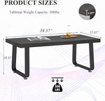 Load image into Gallery viewer, HSH Industrial Grey Coffee Table, Rustic Wood and Metal Living Room Table, Modern Minimalist Rectangle Oak Center Table, Farmhouse Cocktail Tea Table for Home Bedroom Kitchen, Dark Gray Oak, 39 Inch