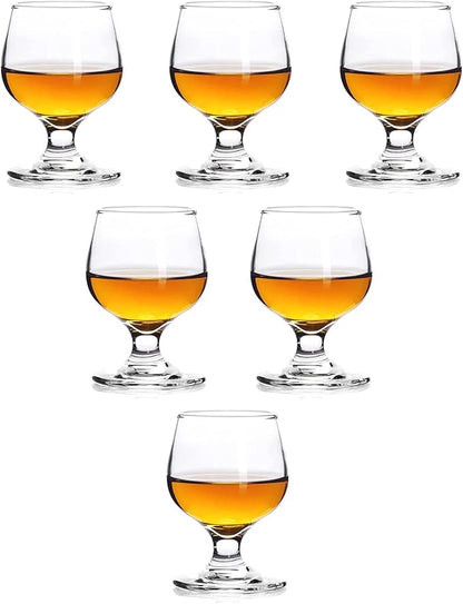 Shot Glasses, 5oz Glass Set of 6/Clear Glasses/Cute Glasses/Perfect for Tasting Brandy/Glass Snifters, 6 Count (Pack of 1)
