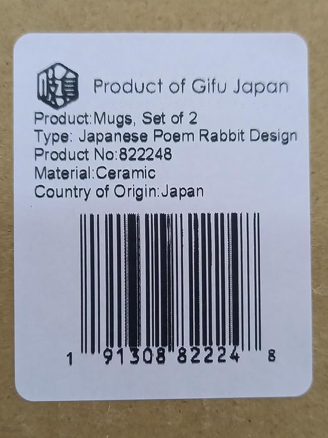 Rabbit Mug Set of 2, Japanese Cute Cups, 8.8 oz Handmade Ceramic Coffee Mug