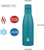 Load image into Gallery viewer, BJPKPK Insulated Water Bottle 17oz Stainless Steel Water Bottles Dishwasher Safe Reusable Metal Thermal Keep Cold and Hot,Laguna