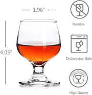 Shot Glass Set of 6 - Clear Cute Shot Glasses, Perfect for Tasting Brandy, Glass Snifters