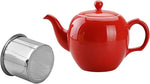 Load image into Gallery viewer, Antique Ceramic Teapot Coffee Pot with Infuser, 400ml (1-2 cups) Small Porcelain Tea Pots for Loose Leaf Tea, with Removable Stainless Steel Strainer and Lid for Gift (Red)
