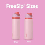 Load image into Gallery viewer, Owala FreeSip Insulated Stainless Steel Water Bottle with Straw for Sports and Travel, BPA-Free Sports Water Bottle, 32 oz, Pink, Angel Food Cake