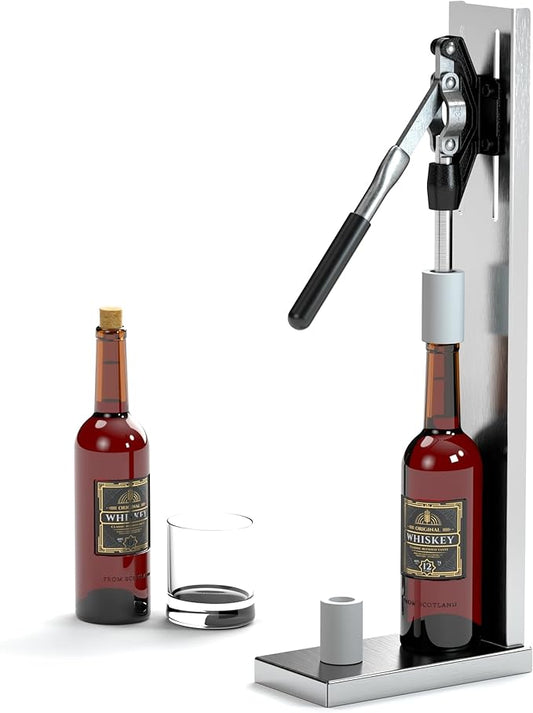 Wine Corker, Hand Wine Bottle Re-corker, Bottle Capper for Bottling, Manual Wine Corking Kit with 2 POM Inserting Stopper, Bottle Cap Pressing Machine Corking Tool