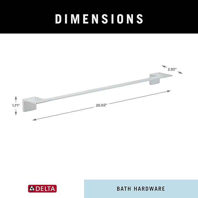 DELTA FAUCET 77724 Vero 24 in. Wall Mount Towel Bar Bath Hardware Accessory in Polished Chrome