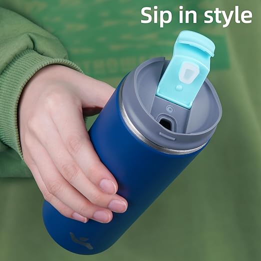 Tumbler with Lid, 12 oz Travel Coffee Mug Double Wall Vacuum Stainless Steel Thermal Metal Cup Insulated Water Bottle,Sapphire