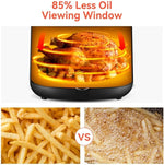 Load image into Gallery viewer, ASZ 5qt Air Fryer Compact Knob Black for dorm office - 4.7L Airfryer with Window 1400W Visual Basket - Non-Stick Pan, Manuel Control Max 60s Timer &amp; 400℉ Kitchen Airfry Countertop Gift