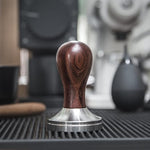 Load image into Gallery viewer, Coffee Tamper Espresso Press with Tamper Mat 304 Stainless Steel Flat Base Wooden Handle for Coffee Grounds Barista Espresso Machines Accessory (51MM)