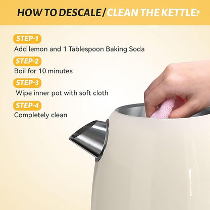 Electric Kettle, 1.8L/1200W, Stainless Steel, Control Buttons, Digital Display Panel, Keep Warm for 12 hours, Auto Shutoff, BPA-Free, Hot Water Kettle for Coffee & Tea, Electroplated handle