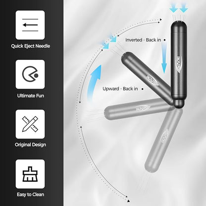IKAPE Retractable Coffee WDT Tool, One-Press Release Espresso Stirrer Distribution Tool, 0.4mm 8 Adjustable Needles, Even Coffee Grounds Distribution with Stand & Extra Needles
