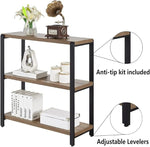 Load image into Gallery viewer, FOLUBAN 3 Tier Bookshelf, Industrial Bookcase and Book Shelves for Bedroom, Rustic Wood and Metal Book Case for Office, Oak