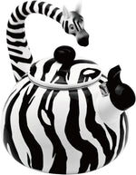 Load image into Gallery viewer, UPware Enamel on Steel Whistling Tea Kettle, Stovetop Teakettle (2.1 Quart, Zebra)