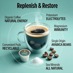 Load image into Gallery viewer, VitaCup Mineral Coffee Pods with Trace Minerals, Hydrate, Replenish &amp; Restore, w/Sea Minerals, Electrolytes, Organic Coffee, Medium Dark Roast, Single Serve Pod Compatible w/Keurig K-Cup Brewers,16 Ct