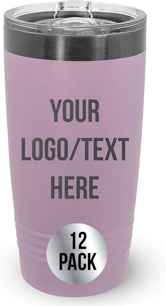 Stainless Steel Tumbler Personalized-Custom Engraved (Lavender, 12 Count (Pack of One))
